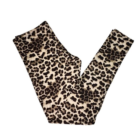 NWOT Loveappella Leopard Print Leggings Sz.M Soft Stretch Mid Rise Animal Print - Picture 2 of 10